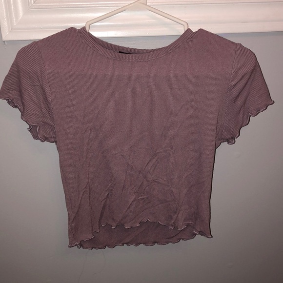 frilled sleeve purple t shirt - Picture 1 of 1